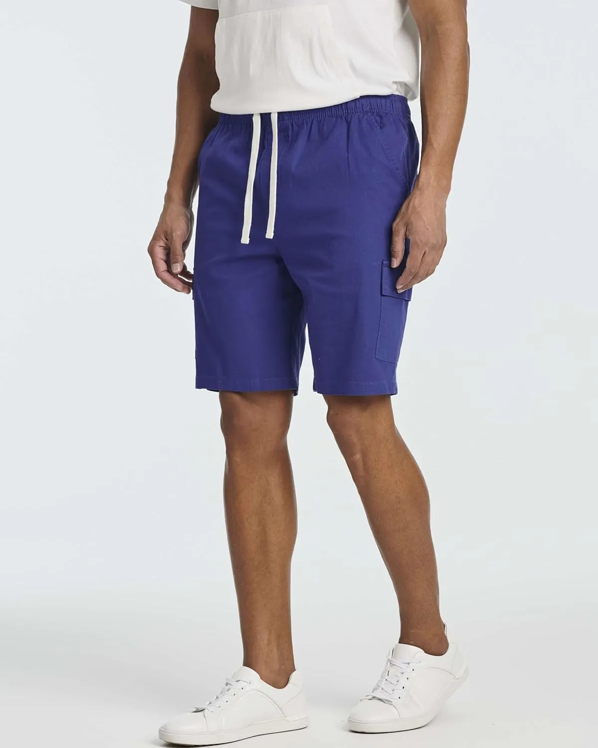 Real Essentials 3 Pack: Men's 9" Elastic Waistband Cargo Short with Drawstring