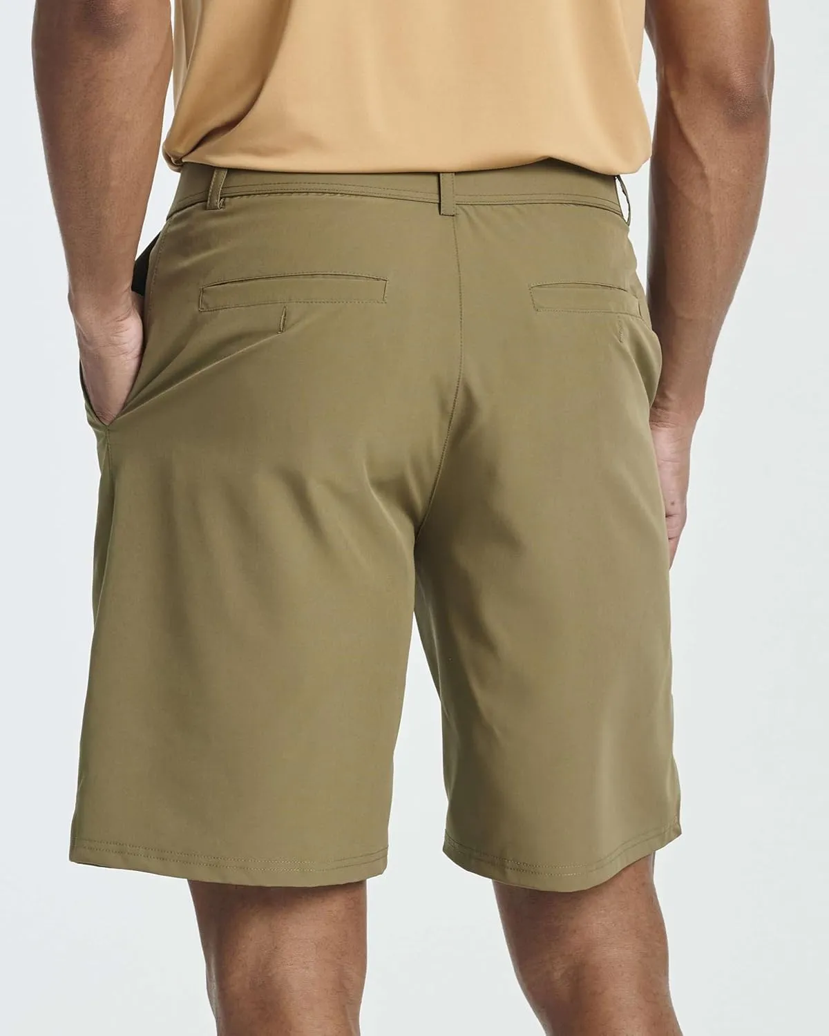 Real Essentials 3 Pack: Mens 9" Golf Shorts Pockets - Flat Front Casual Work Workout Active Hiking Sport