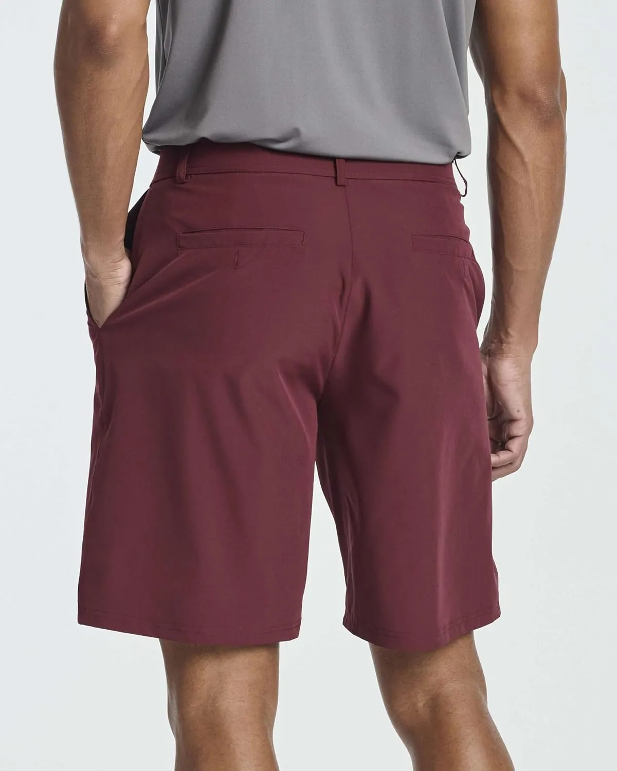 Real Essentials 3 Pack: Mens 9" Golf Shorts Pockets - Flat Front Casual Work Workout Active Hiking Sport