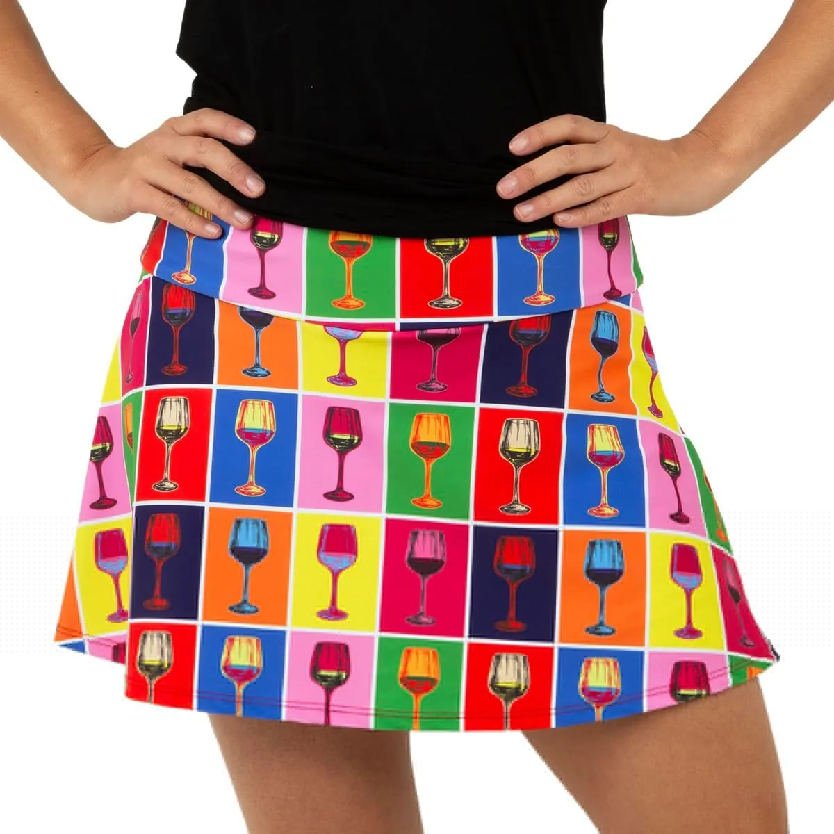 Red Winehol Performance Tennis Skirt | Pickleball Skort | Athletic Skirt with Red Shorts