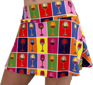 Red Winehol Performance Tennis Skirt | Pickleball Skort | Athletic Skirt with Red Shorts