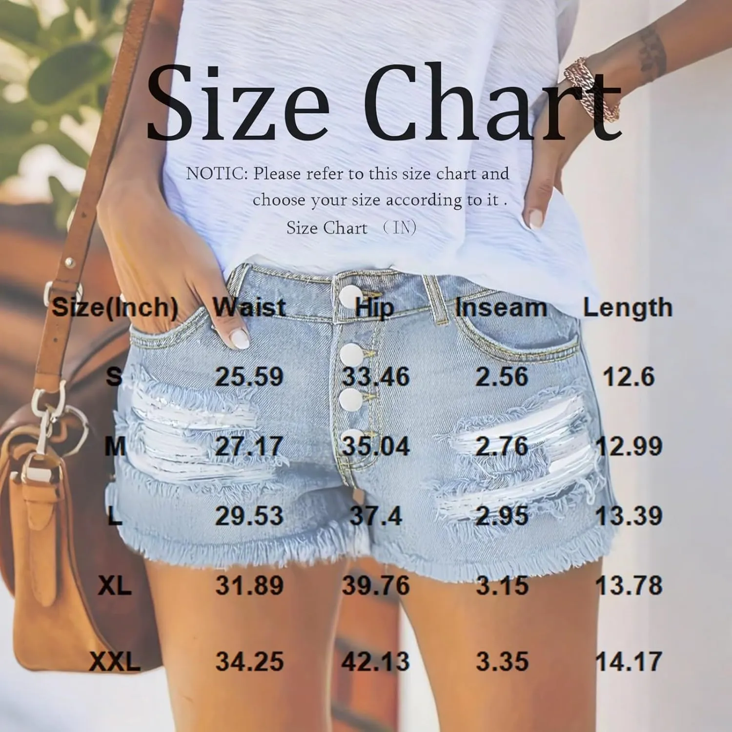 Ripped Jean Shorts Womens Roll Up Stretchy Denim Shorts Summer Low Rise Button Jean Short Casual Blue Jeans