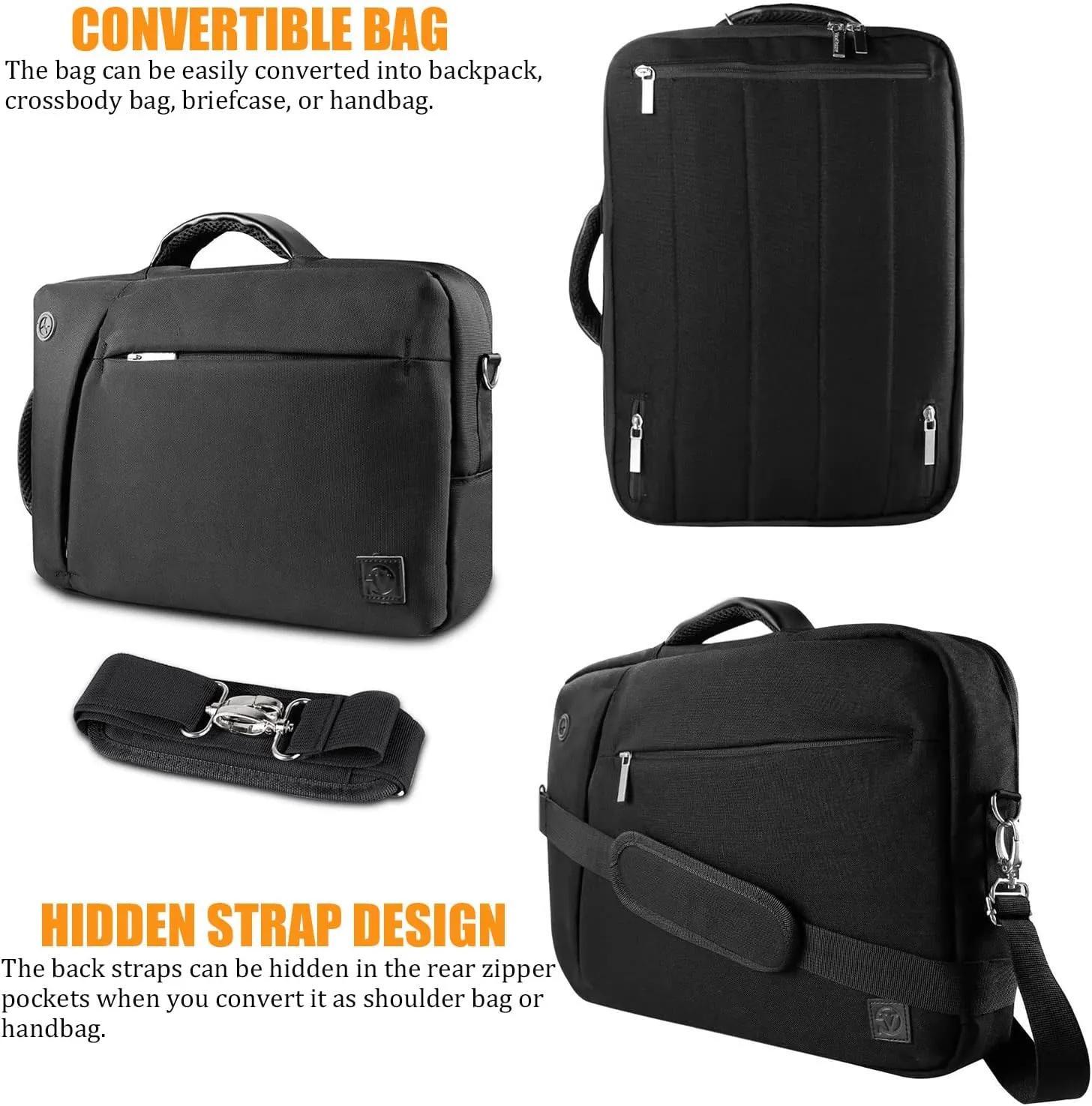 ROXIE 17.3 Inch Laptop Backpack 3 IN 1 Briefcase Shoulder Bag for LG Gram 17, GS75 Stealth, VivoBook Pro 17, ThinkPad 17.3