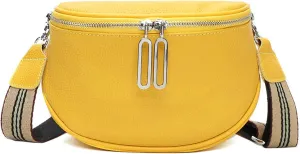 Saddle Shoulder Bag for Women Genuine Leather Fashion Crossbody Small Handbag Purse Clutch with Wide Strapbag2275OWOISS