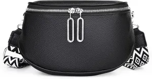 Saddle Shoulder Bag for Women Genuine Leather Fashion Crossbody Small Handbag Purse Clutch with Wide Strapbag2279OWOISS