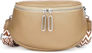 Saddle Shoulder Bag for Women Genuine Leather Fashion Crossbody Small Handbag Purse Clutch with Wide Strapbag2286OWOISS