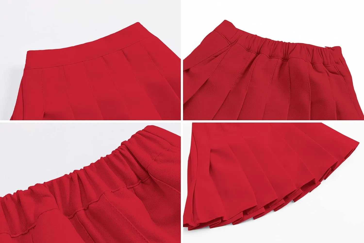 SANGTREE Women Girls Pleated Skirts with Shorts, Elastic Waist Uniform Plus Size Tennis Casual Skirt, 2 Years - US 4XL
