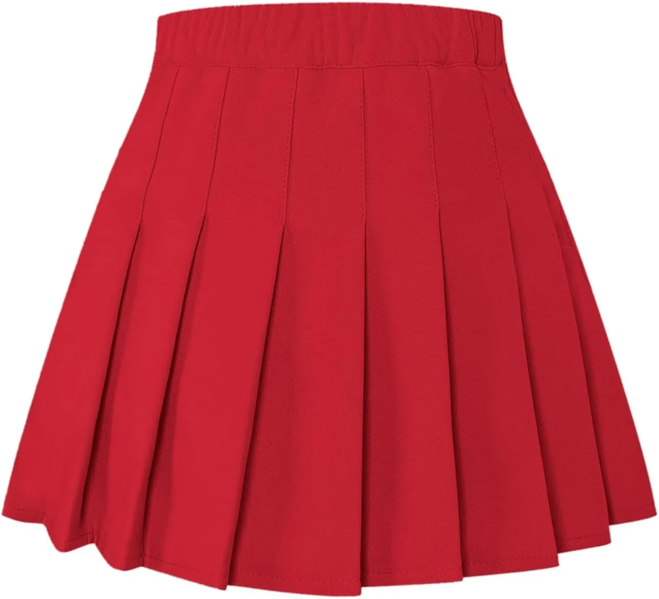 SANGTREE Women Girls Pleated Skirts with Shorts, Elastic Waist Uniform Plus Size Tennis Casual Skirt, 2 Years - US 4XL