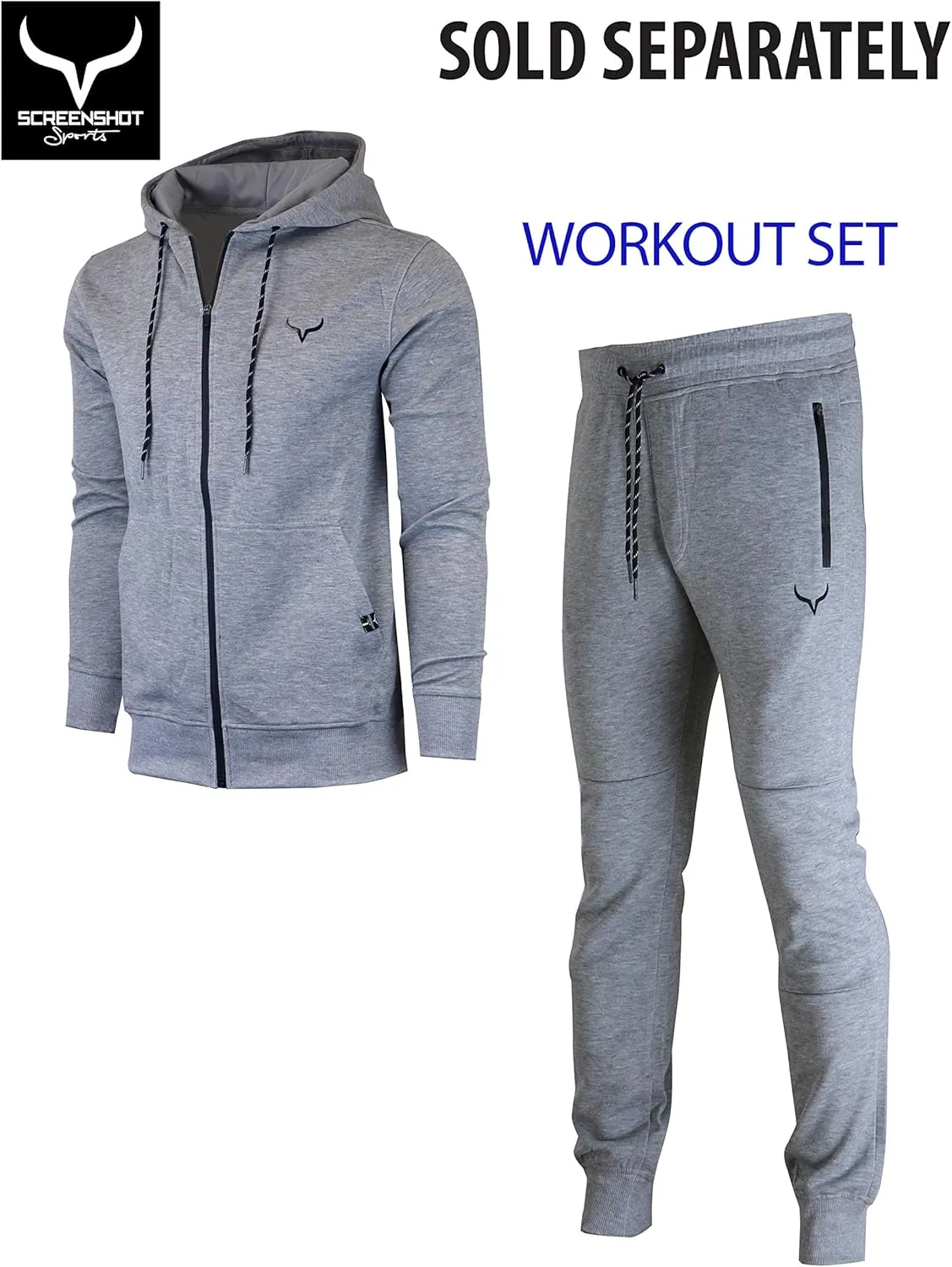SCREENSHOT Sports Men's Gym Workout Full-Zip Hooded Active Sweatshirt