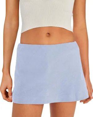 SENSERISE Womens Cotton Linen Skorts Mini Skirt with Shorts Underneath Short A Line Skirts Summer Beach Outfits