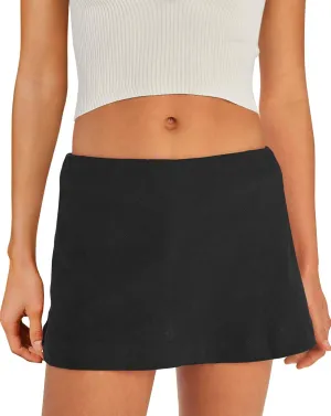 SENSERISE Womens Cotton Linen Skorts Mini Skirt with Shorts Underneath Short A Line Skirts Summer Beach Outfits