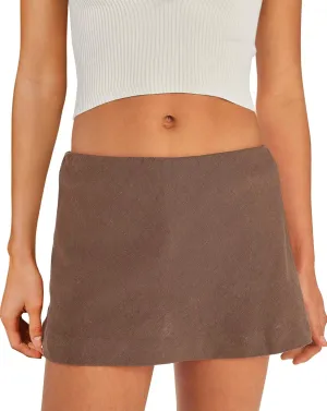 SENSERISE Womens Cotton Linen Skorts Mini Skirt with Shorts Underneath Short A Line Skirts Summer Beach Outfits