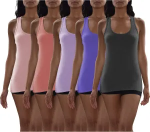 Sexy Basics Women's Cotton Stretch Tank Tops | Multi Packs & Colors Sport Tanks