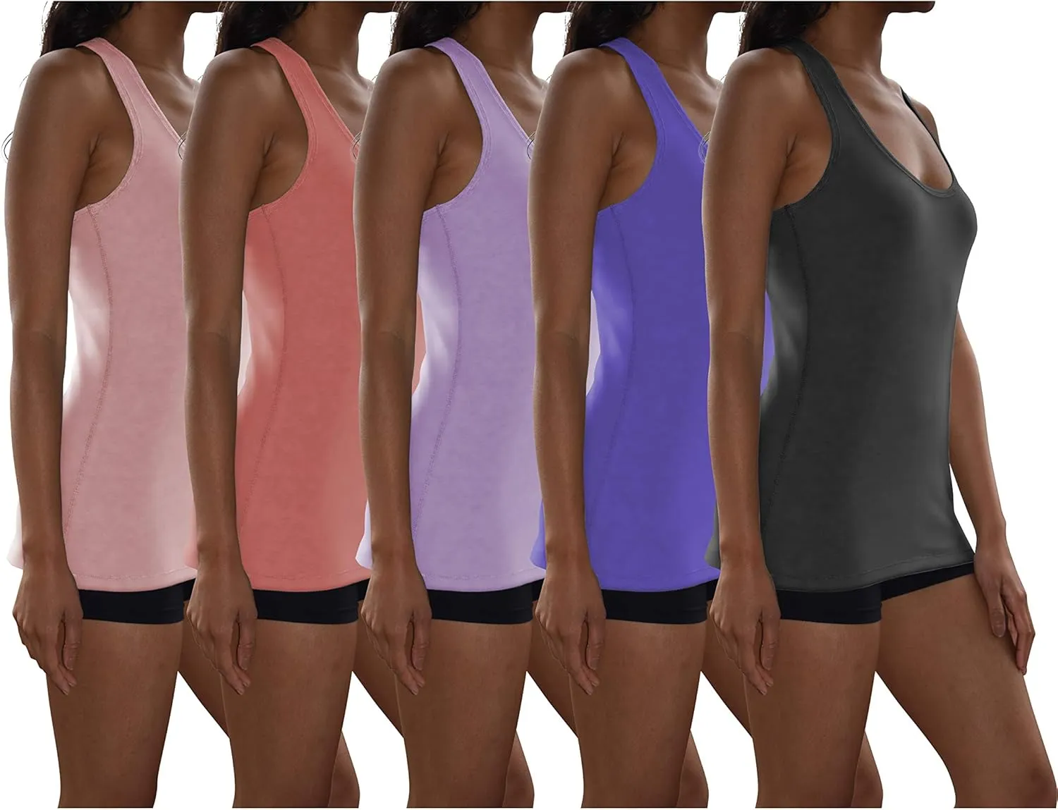 Sexy Basics Women's Cotton Stretch Tank Tops | Multi Packs & Colors Sport Tanks