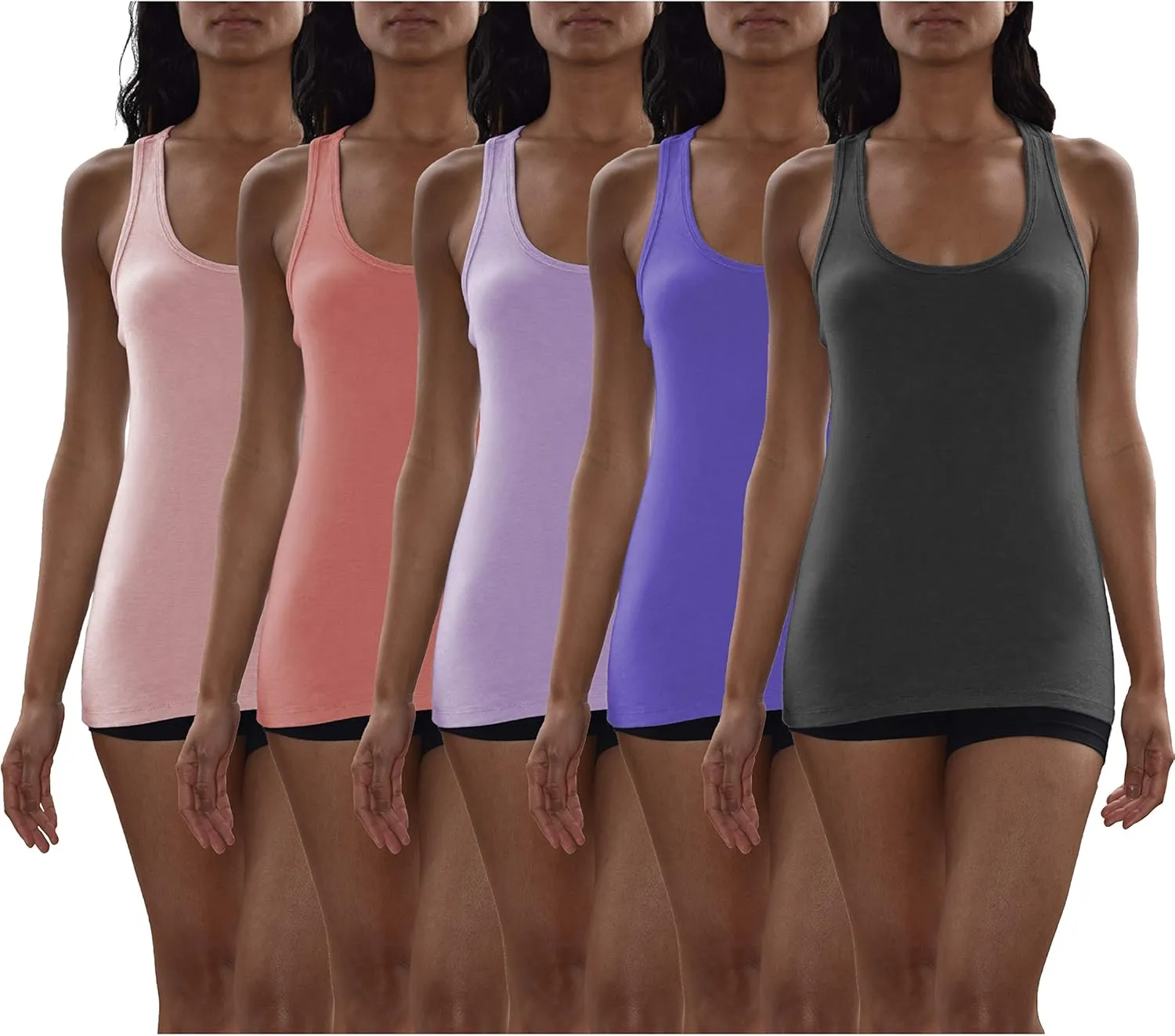 Sexy Basics Women's Cotton Stretch Tank Tops | Multi Packs & Colors Sport Tanks