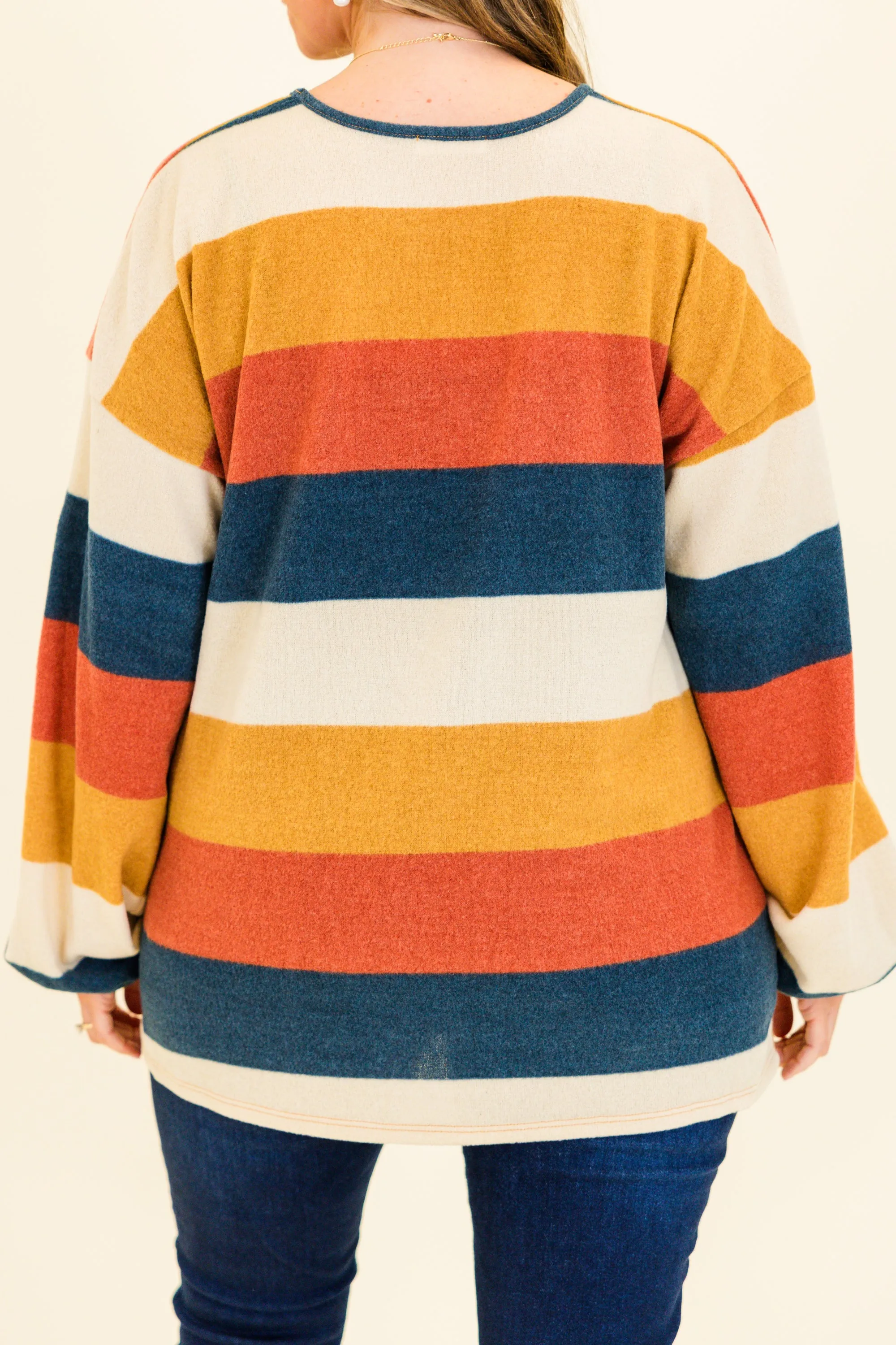 Sherbert Pop Sweater, Mustard-Rust