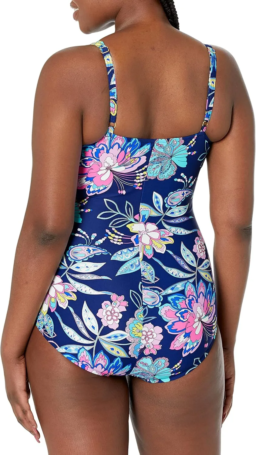Shirred Front Surplice One Piece Swimsuit