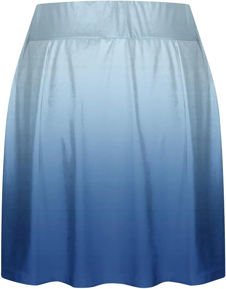 Skirts for Women Trendy Gradient Workout Sports Skirt Tummy Control Skirt Elastic High Waisted Casual Mini Skirt