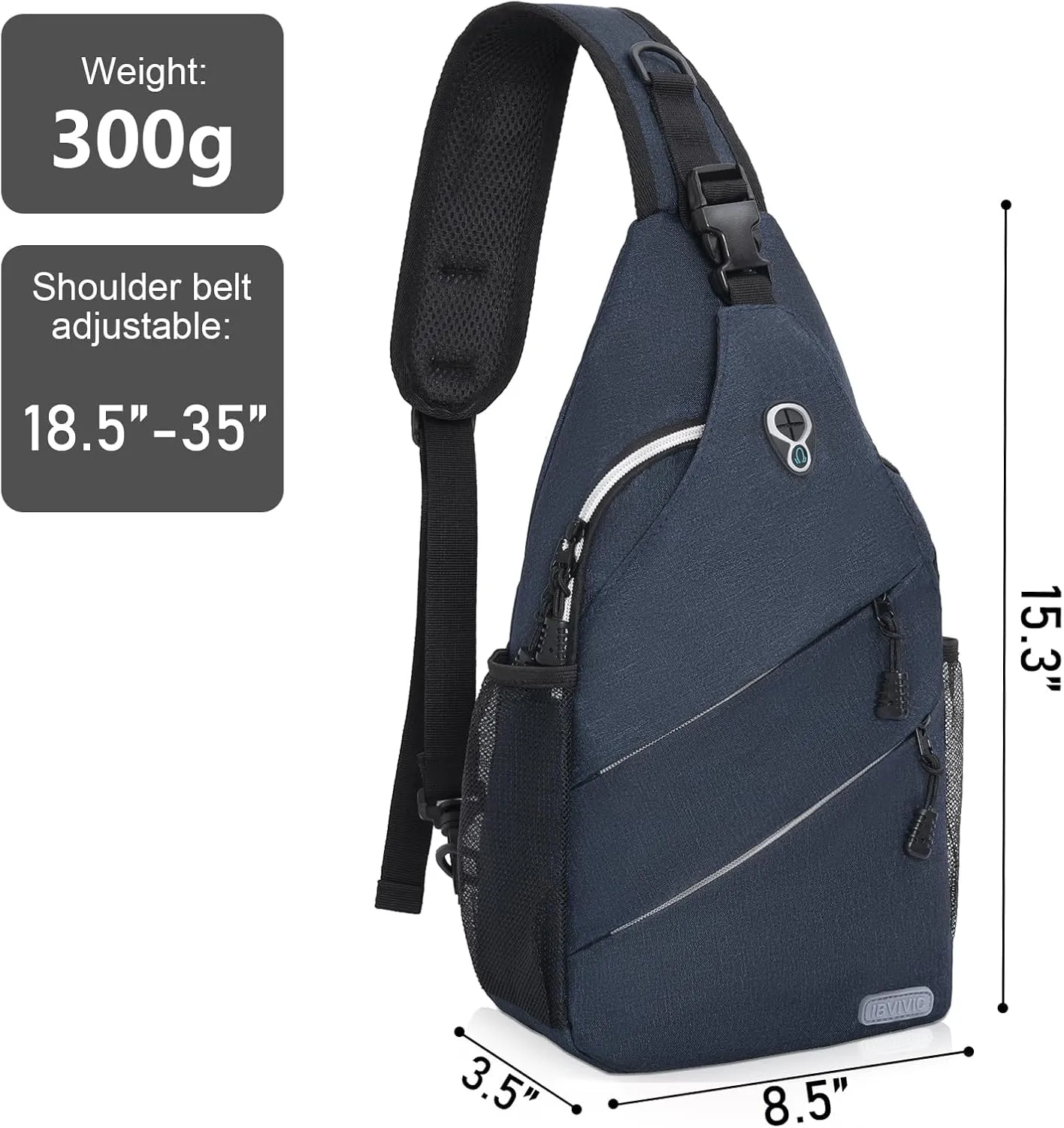 Sling Backpack, Crossbody Backpack Multipurpose Chest Bag for Men and Women Blue