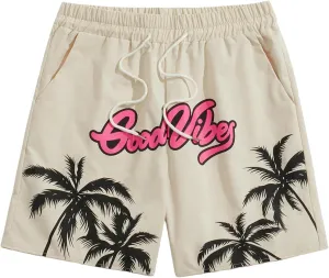 SOLY HUX Men's Elastic High Waisted Casual Summer Shorts