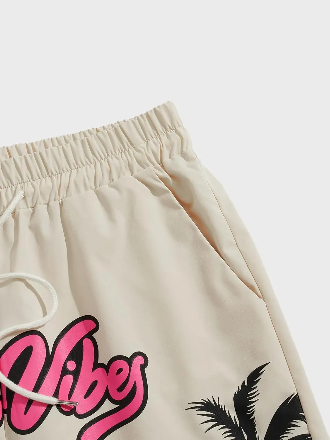 SOLY HUX Men's Elastic High Waisted Casual Summer Shorts