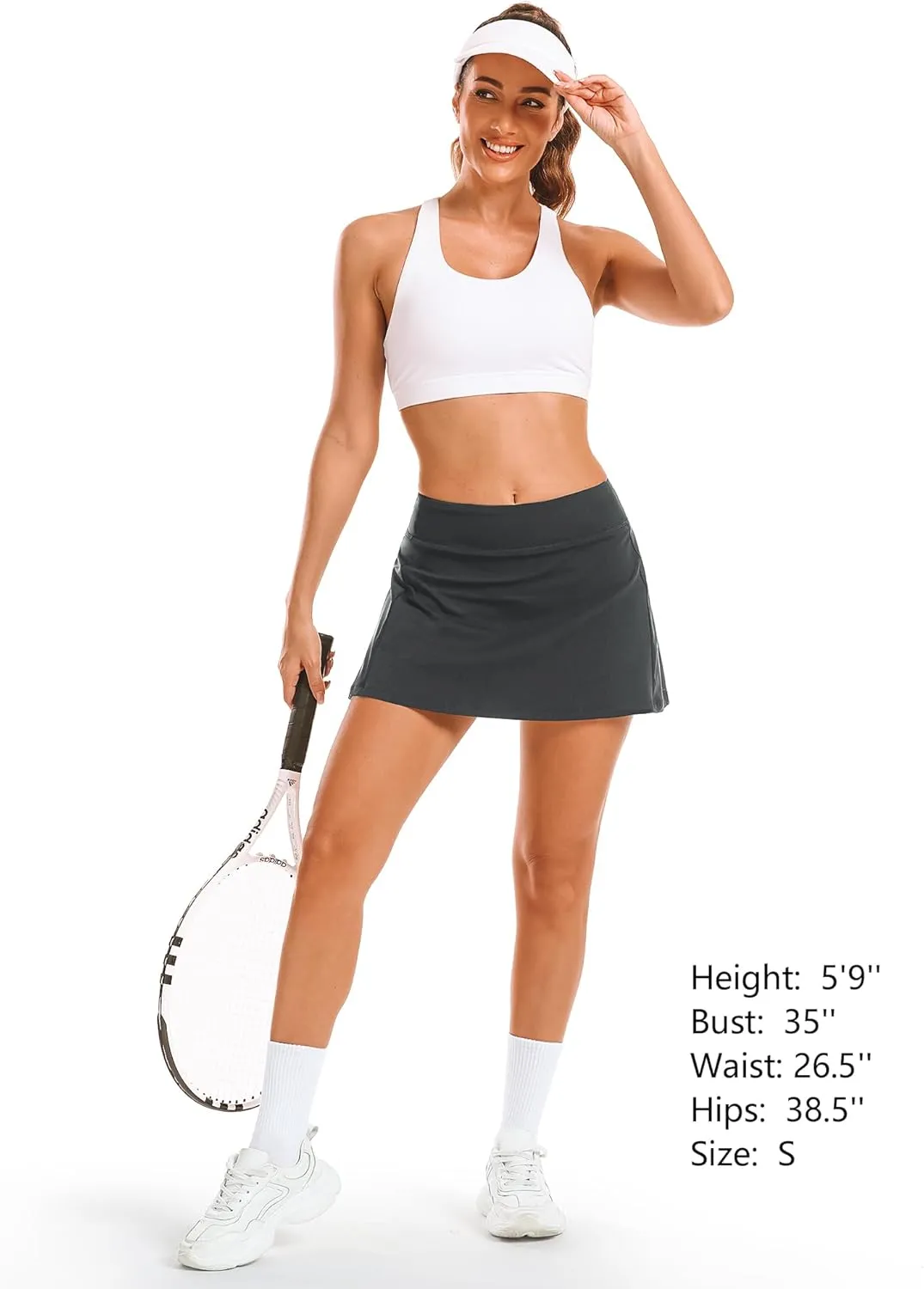 Stelle Women's Tennis Golf Skirts High Waisted with Pockets Inner Shorts for Athletic Skorts Sports Running Pickleball