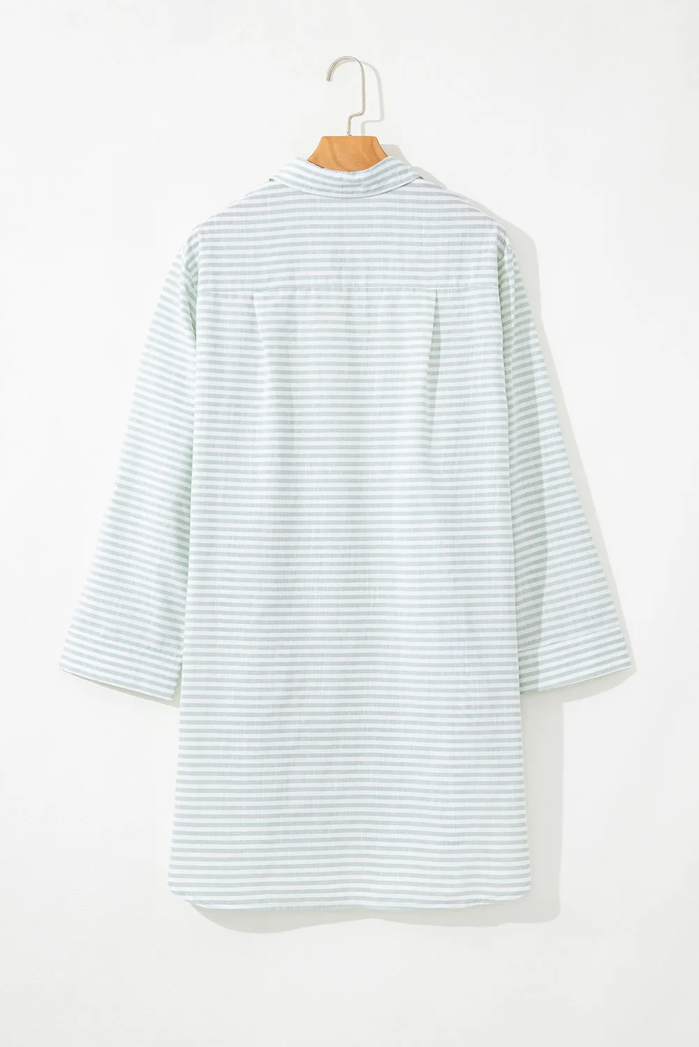 Striped Long Sleeve Mini Shirt Dress