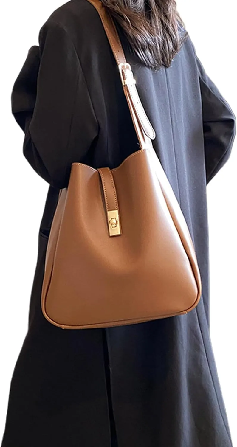 Stylish & Practical Women Shoulder Bag Large Capacity PU Handbag Tote Bag for Daily Commute Shopping & Travel Durable