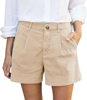 Summer Petite Shorts for Women 2025 Trendy Chino Paper Bag Sailor Short Pants Comfy Stretch Twill Linen Blend Clothes