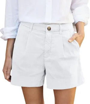 Summer Petite Shorts for Women 2025 Trendy Chino Paper Bag Sailor Short Pants Comfy Stretch Twill Linen Blend Clothes