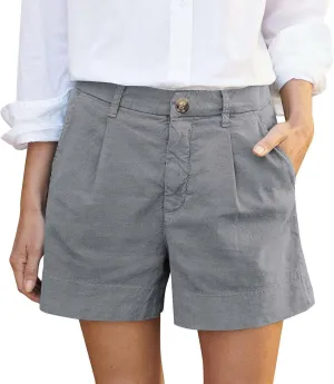 Summer Petite Shorts for Women 2025 Trendy Chino Paper Bag Sailor Short Pants Comfy Stretch Twill Linen Blend Clothes
