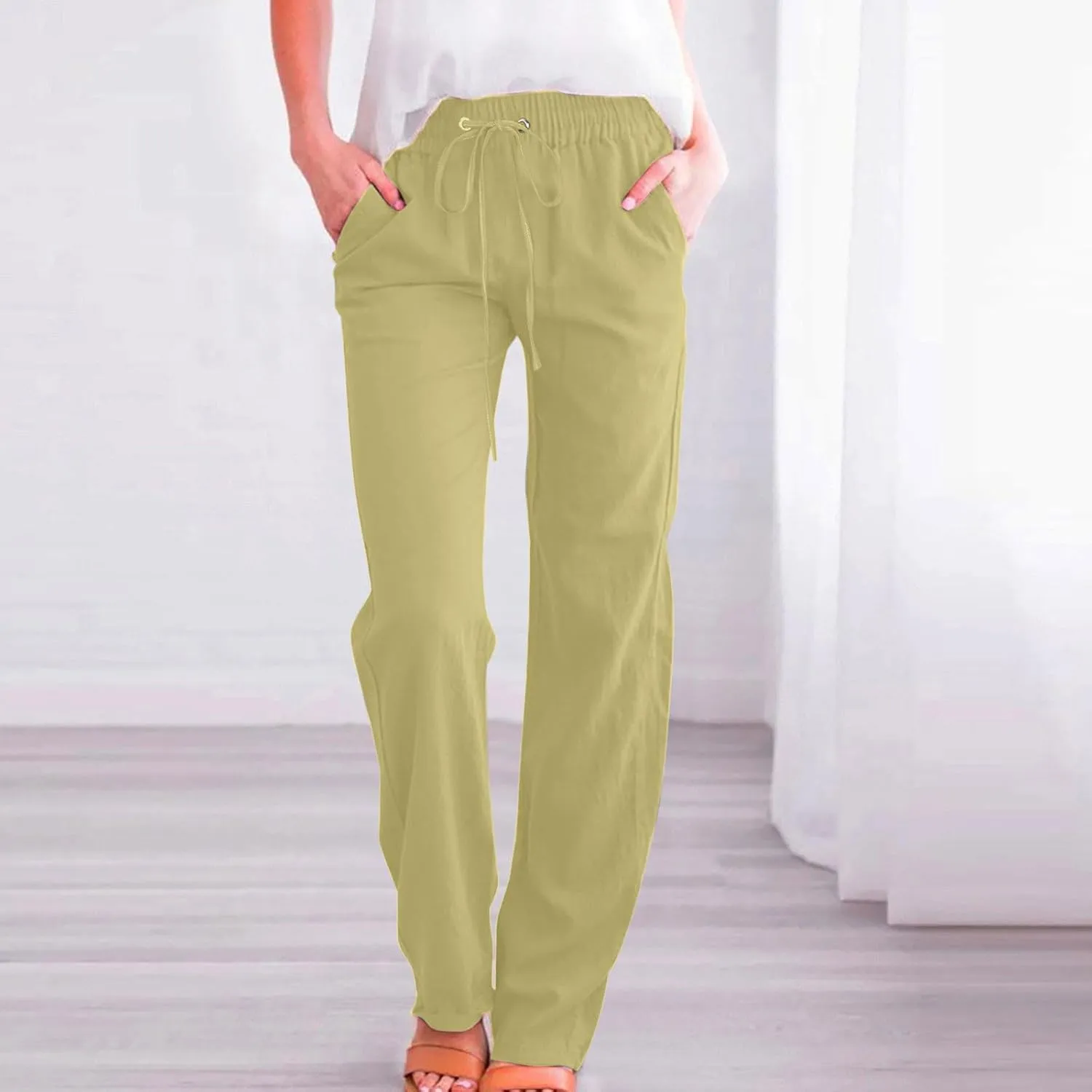 Sweater Wide Leg Pants Winter Velvet Work Slacks with Pockets Wide Leg Wide Leg