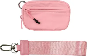 The Iris' Wallet 2nd Gen, 63.6" The Iris Pouch Wristlet, Zippered Card Case With Id Window/Hand strap (Pink)