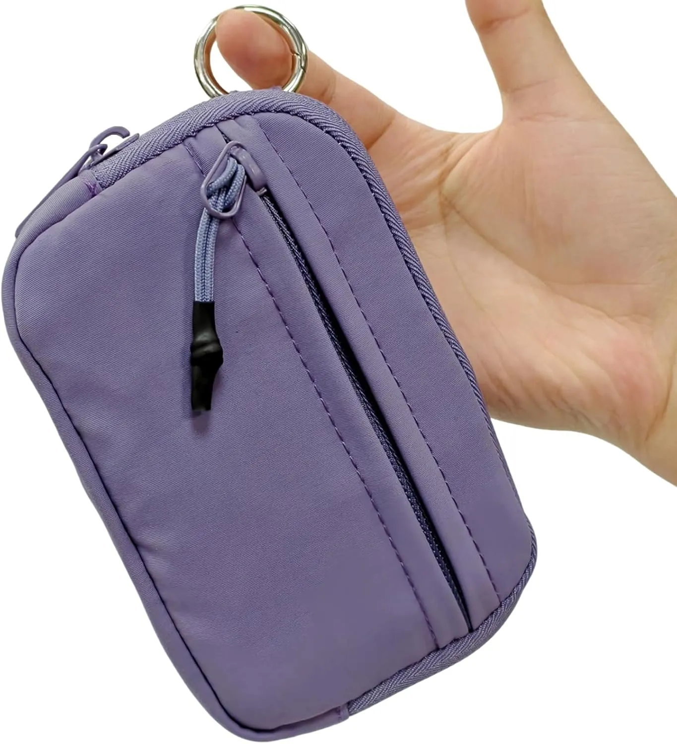 The Iris' Wallet 2nd Gen, 63.6" The Iris Pouch Wristlet, Zippered Card Case With Id Window/Hand strap (purple)