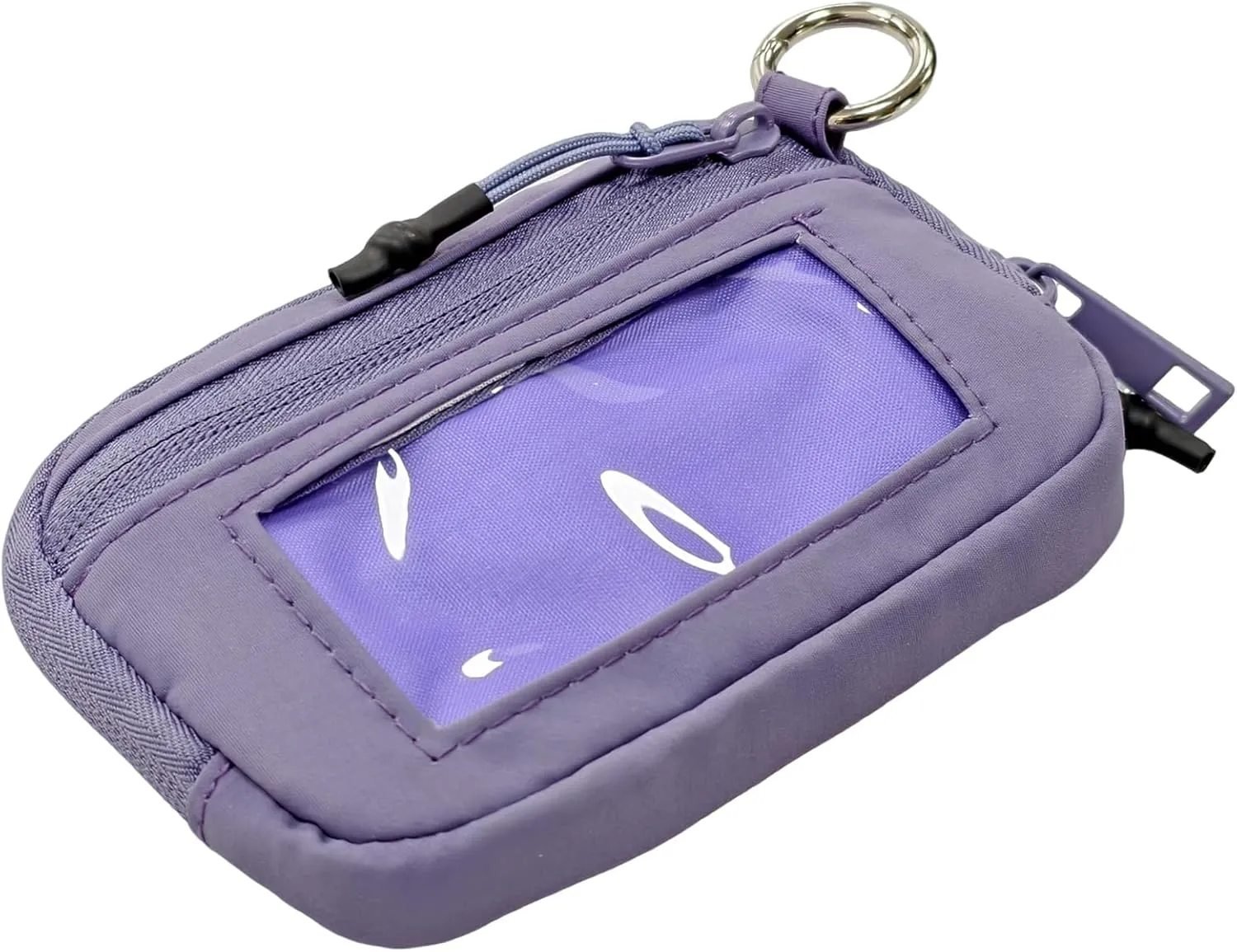The Iris' Wallet 2nd Gen, 63.6" The Iris Pouch Wristlet, Zippered Card Case With Id Window/Hand strap (purple)