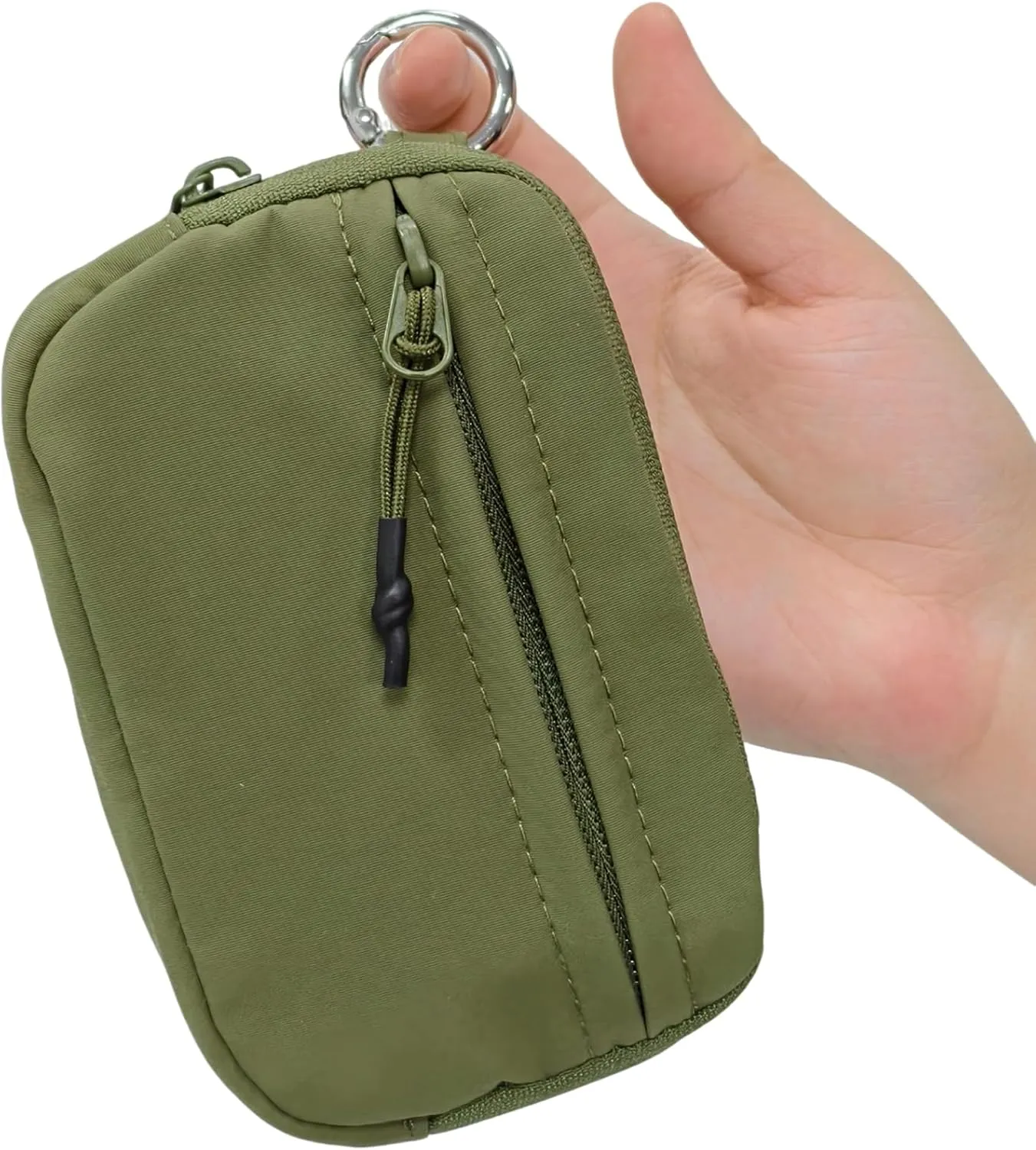 The Iris' Wallet 2nd Gen, The Iris Pouch Wristlet, Zippered Card Case With Id Window/Hand strap, Portable Keychain Wallet (green)