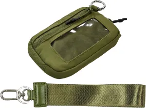 The Iris' Wallet 2nd Gen, The Iris Pouch Wristlet, Zippered Card Case With Id Window/Hand strap, Portable Keychain Wallet (green)