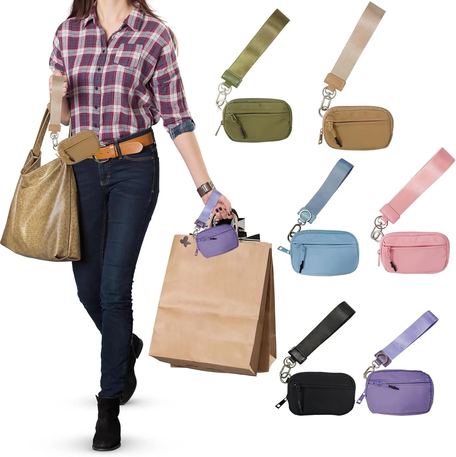 The Iris' Wallet 2nd Gen, The Iris Pouch Wristlet, Zippered Card Case With Id Window/Hand strap, Portable Keychain Wallet (green)