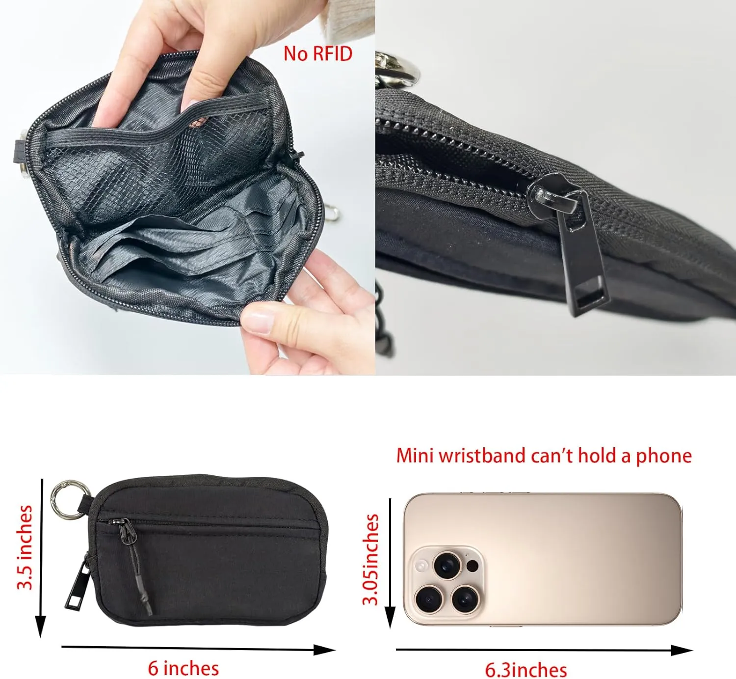 The Iris' Wallet 2nd Gen, The Iris Pouch Wristlet, Zippered Card Case With Id Window/Hand strap, Portable Keychain Wallet (green)