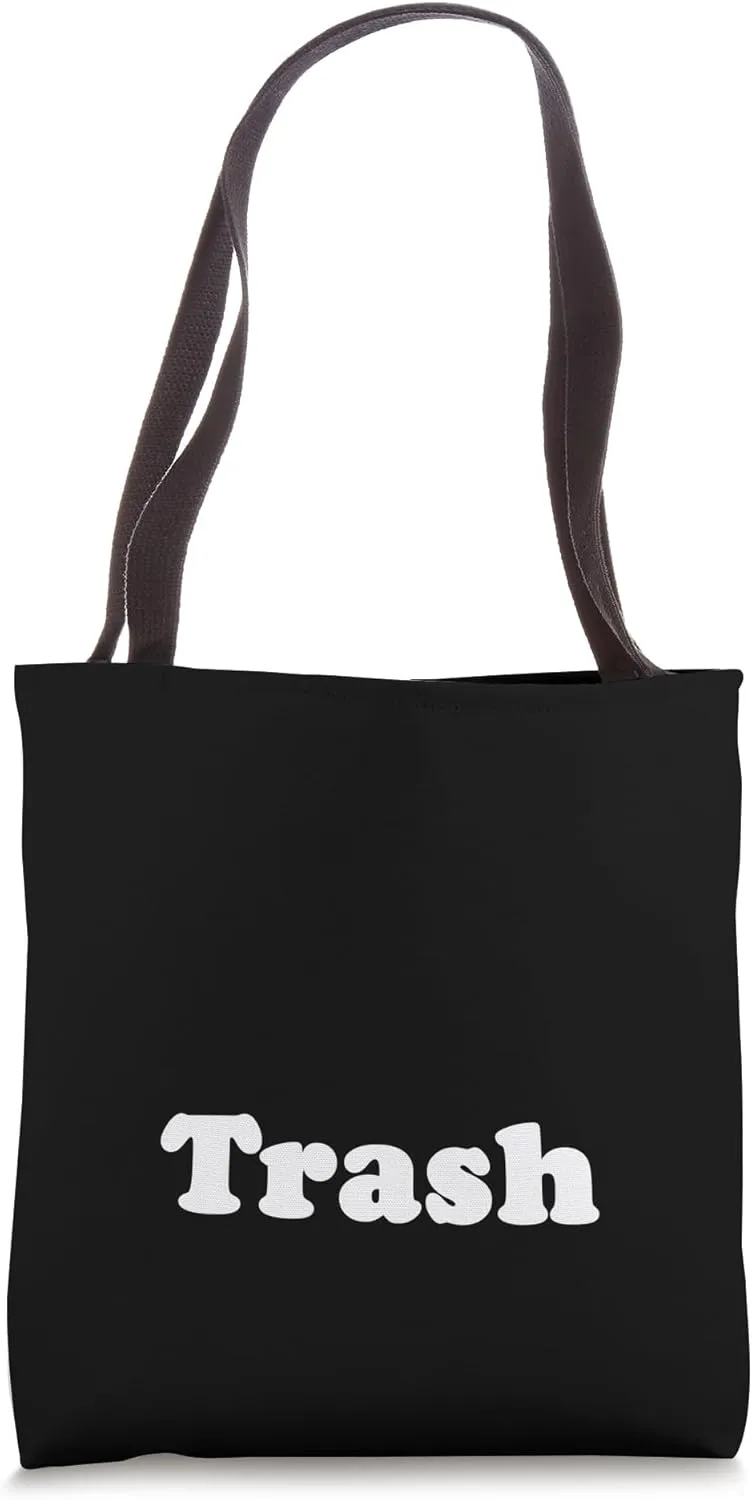 The word Trash | Funny retro deadpan design that says Trash Tote Bag