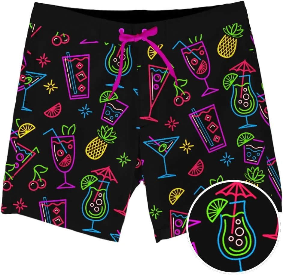 Tipsy Elves Men's Stretch Board Shorts 18 Inch for Beach, Pools and Summer Parties
