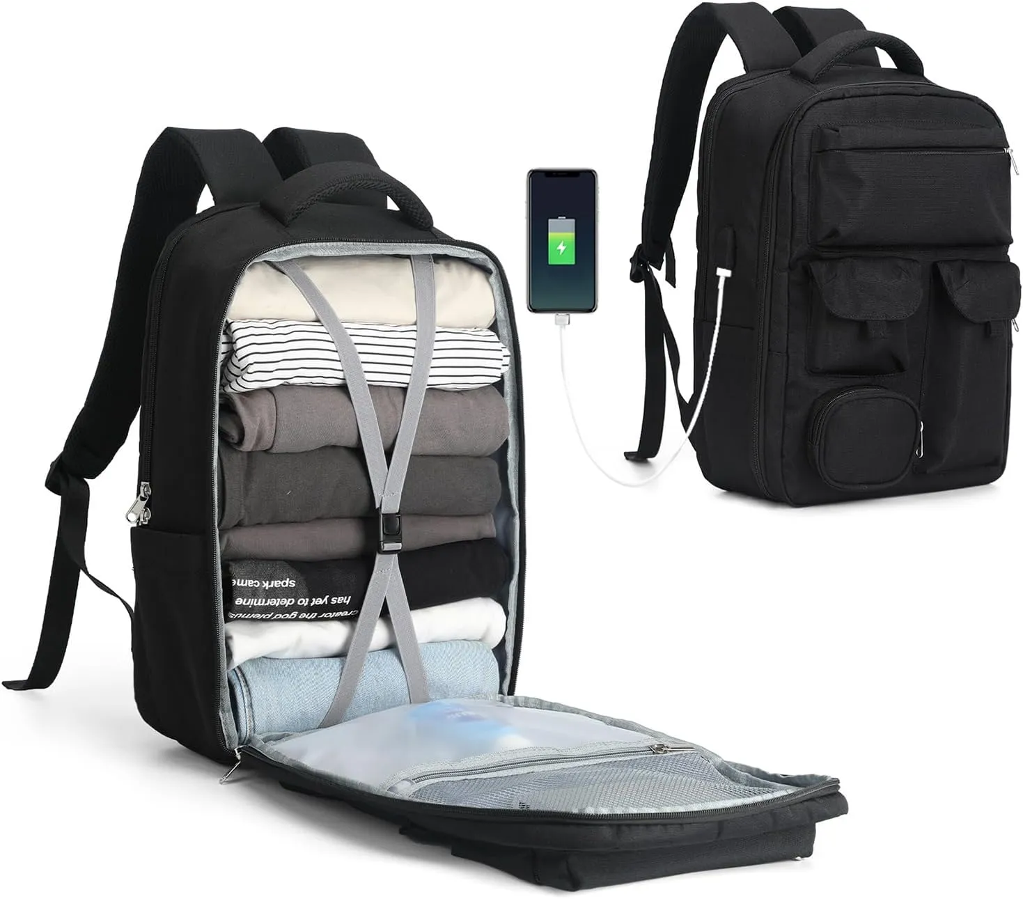 Travel Backpack Carry on Flight Approved College Backpack for Women with Laptop Compartment Personal Item Backpack Aesthetic Laptop Backpack for Men 15.6 Inch,A