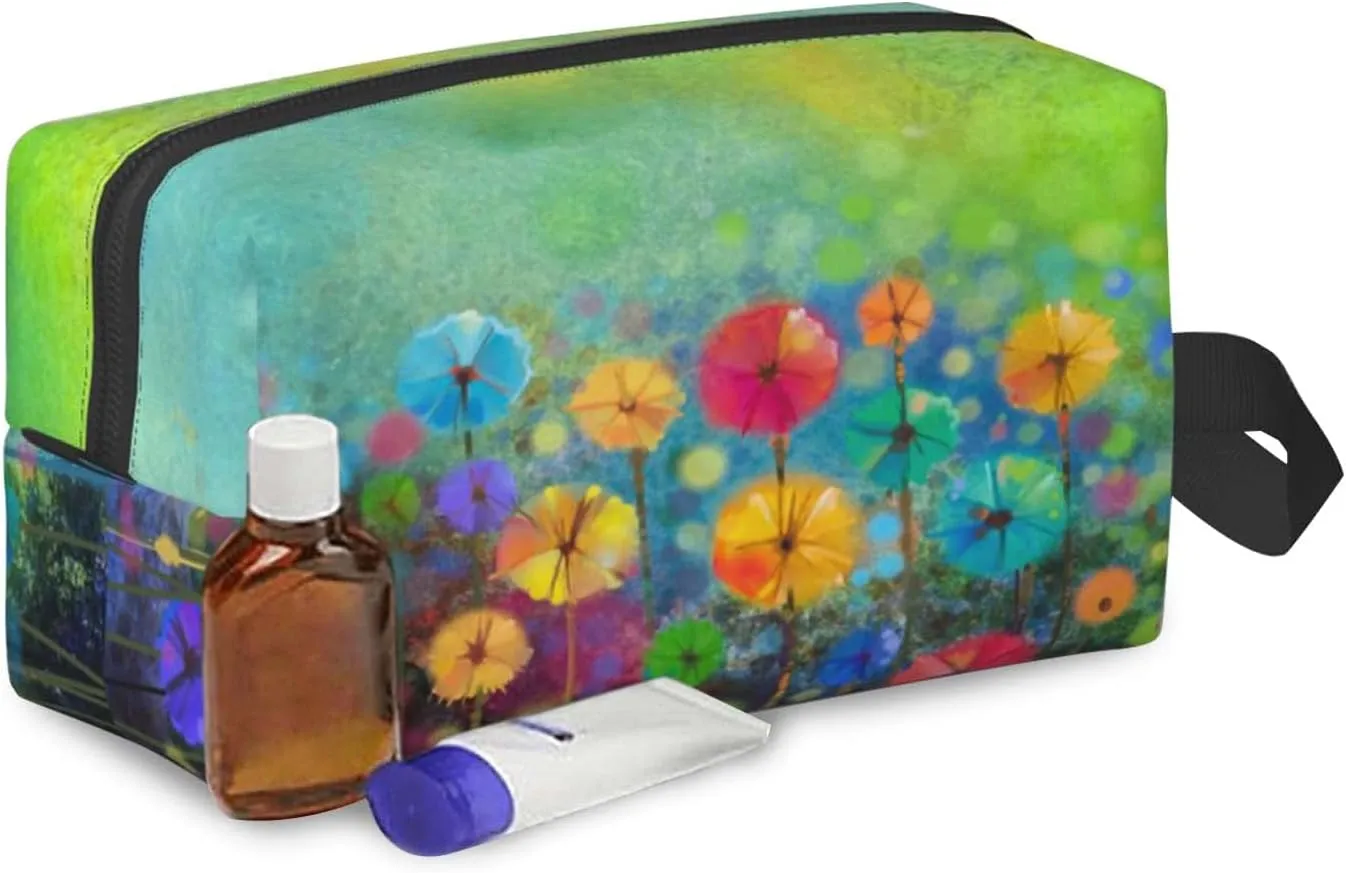 Travel Toiletry Bag,Large Makeup Bag,Portable Shaving Kit Bag, Abstract Flower,Wash Bag for Travel, Gym, Camping