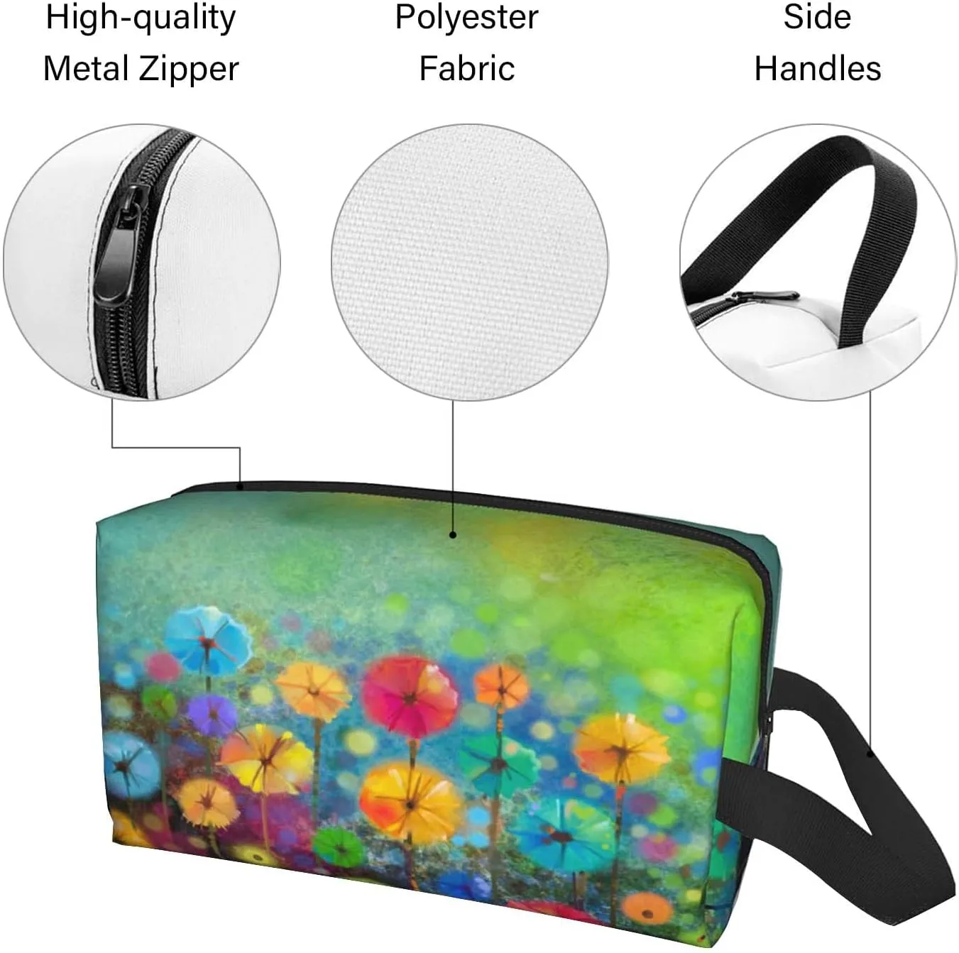 Travel Toiletry Bag,Large Makeup Bag,Portable Shaving Kit Bag, Abstract Flower,Wash Bag for Travel, Gym, Camping
