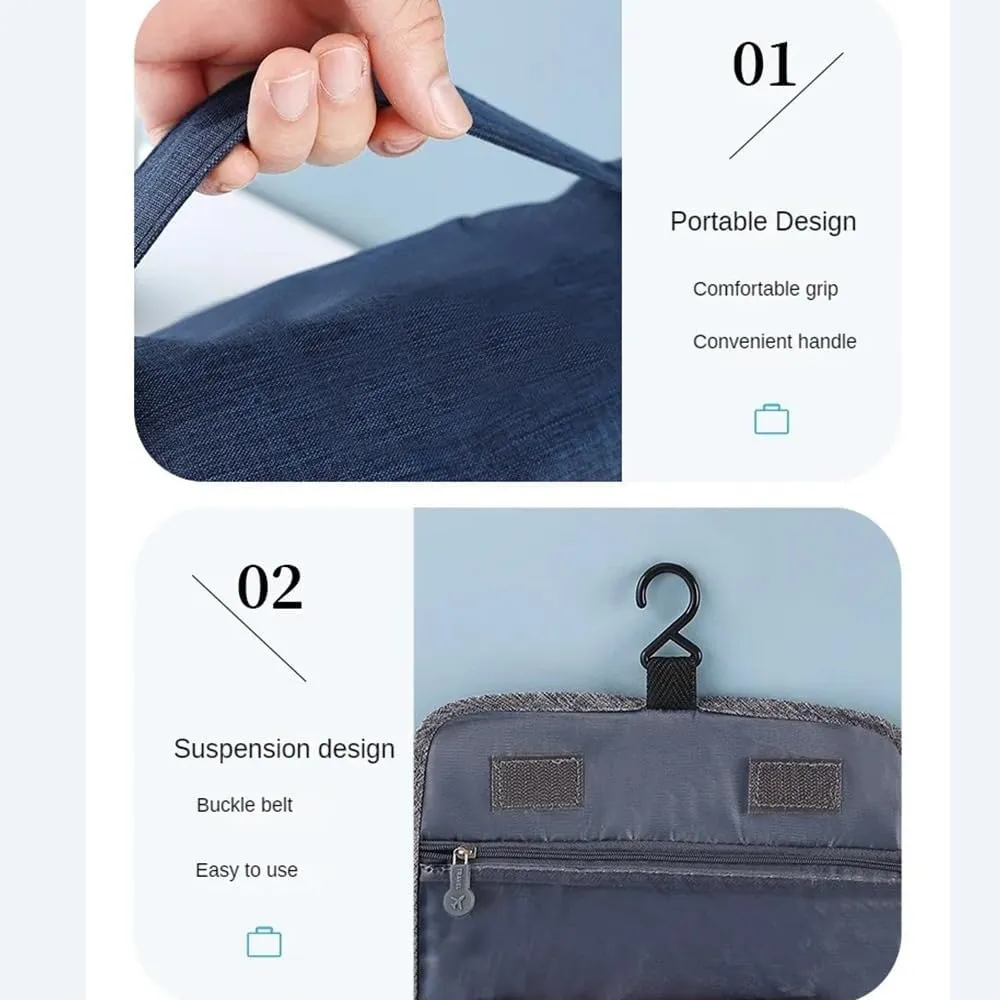 Travel Wash Bag Large Capacity Dry Wet Separation Travel Cosmetic Bag Portable Toiletry Bag (Blue), PP021801