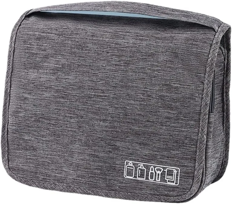 Travel Wash Bag Large Capacity Dry Wet Separation Travel Cosmetic Bag Portable Toiletry Bag (Grey)