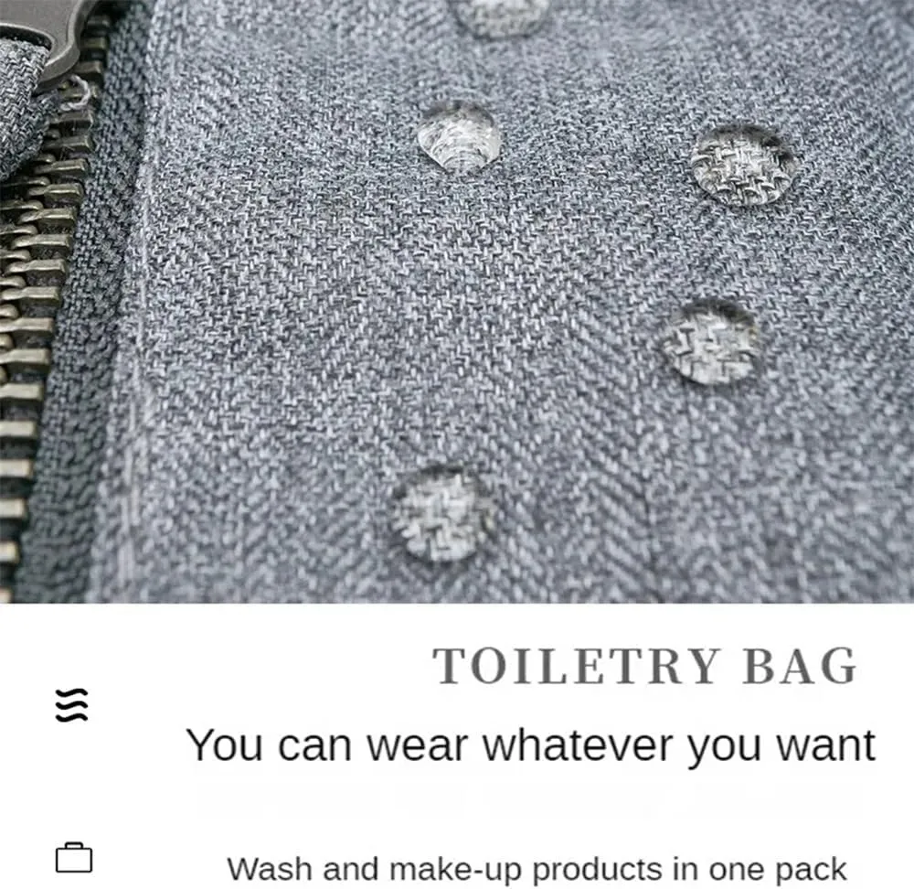Travel Wash Bag Large Capacity Dry Wet Separation Travel Cosmetic Bag Portable Toiletry Bag (Grey)