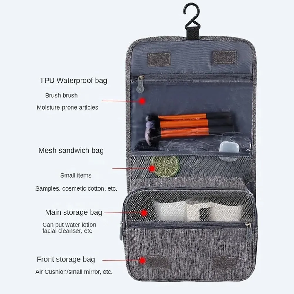 Travel Wash Bag Large Capacity Dry Wet Separation Travel Cosmetic Bag Portable Toiletry Bag (Purple Red)