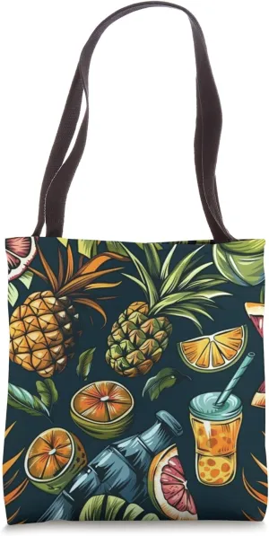Tropical Fruit Design, Pineapple And Citrus Design, Summer Tote Bag