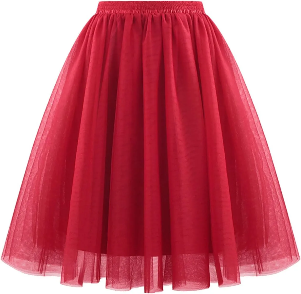 Tulle Skirts for Women Midi Skorts Elastic High Waisted Layered A Line Skirt Tutu Skirt for Prom Party